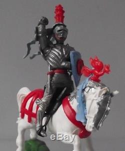 Rare Britains Swoppets Knights White Charging Horse Plastic1.32 Scale 54MM