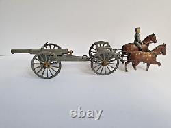 Rare Britains/simon Et Rivollet (depose Sr France) Wwi Gun Team + Cannon 1920