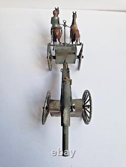 Rare Britains/simon Et Rivollet (depose Sr France) Wwi Gun Team + Cannon 1920
