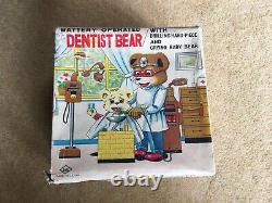 Rare Dentist Bear 1960's collectable tin toy made by S & E in Japan