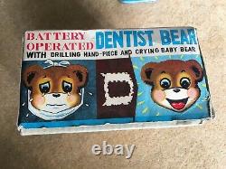 Rare Dentist Bear 1960's collectable tin toy made by S & E in Japan