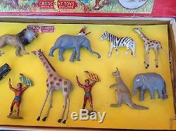 Rare Original Crescent Lead Zoo Safari Toy Set C1940/50