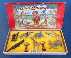 Rare Original Crescent Lead Zoo Safari Toy Set C1940/50