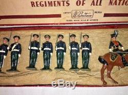SET of 10-W BRITAINS Antique Painted Lead British Soldiers with Original Box NICE