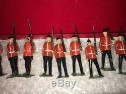 SET of 18-W BRITAINS Antique Painted Lead British Soldiers with Original Box NICE