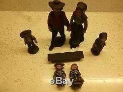 SUPERB cast metal hand painted american amish figures