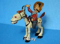 Sacul 1951-54 Very Rare Lead Cowboy Hank & Silver King Childrens Tv Characters