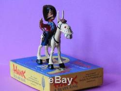 Sacul 1951 Rare Mint Boxed Lead Cowboy Hank & Silver King Childrens Tv Figurres