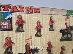 Scarce Vintage Britains Royal Canadian Mounted Police Deluxe Toy Soldier Set