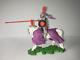 Swoppet Knight On Rare White Charging Horse