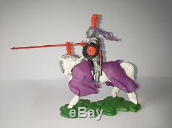 Swoppet Knight on Rare White Charging Horse