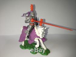 Swoppet Knight on Rare White Charging Horse