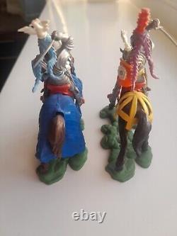 Swoppet Knights x 2 On Horses Complete Vintage Toy Soldiers 60s Britains UK Only