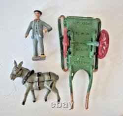 TAYLOR & BARRETT COSTER CART + Donkey, Bananas and Vegetables Lead Britains
