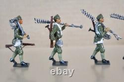 TOY ARMY WORKSHOP WWI 6 x BRITISH INFANTRY SOLDIERS BARBED WIRE LAYING PARTY oi
