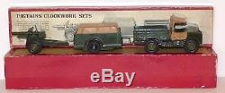 TT07 Britains post WW2 Clockwork set 2048 (Beetle Lorry, Trailer & 25 Pdr.) VG