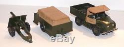 TT07 Britains post WW2 Clockwork set 2048 (Beetle Lorry, Trailer & 25 Pdr.) VG