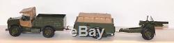 TT07 Britains post WW2 Clockwork set 2048 (Beetle Lorry, Trailer & 25 Pdr.) VG