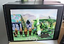 Tinplate Biplane Johlico Offficer and 4 soldiers. Britains cadet pilot. A gift