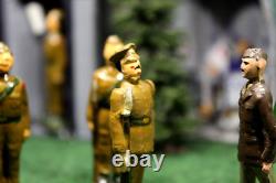 Tinplate Biplane Johlico Offficer and 4 soldiers. Britains cadet pilot. A gift