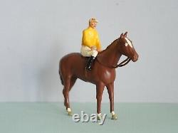 Two Vintage Britains Racing Horses With Jockeys, Colours Of Famous Owners