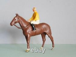 Two Vintage Britains Racing Horses With Jockeys, Colours Of Famous Owners