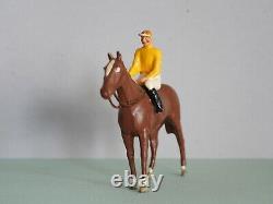 Two Vintage Britains Racing Horses With Jockeys, Colours Of Famous Owners