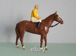 Two Vintage Britains Racing Horses With Jockeys, Colours Of Famous Owners