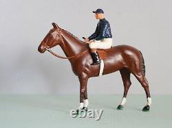 Two Vintage Britains Racing Horses With Jockeys, Colours Of Famous Owners