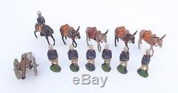 Very Rare Old Antique Britains Lead Soldiers Mountain Artillery With Mule Team