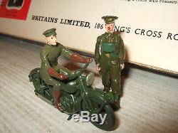 Very Vintage Britains Set 9153, Royal Corps of Signals Dispatch Riders & Box