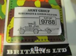 Vintage 1976 Britains Deetail #9788 German Kubelwagen & Field Gun Original Box