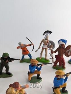 Vintage Britain's Plastic Toy Soldiers Cowboys Indians Cavalry Soldiers Archer