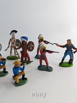 Vintage Britain's Plastic Toy Soldiers Cowboys Indians Cavalry Soldiers Archer