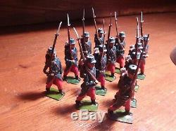 Vintage Britains 12 French Line Infantry Marching At The Slope, Colors