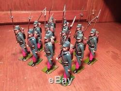 Vintage Britains 12 French Line Infantry Marching At The Slope, Colors