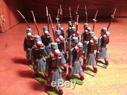 Vintage Britains 12 French Line Infantry Marching At The Slope, Colors