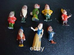 Vintage Britains 1938 Painted Lead Snow White & the 7 Dwarfs Figures