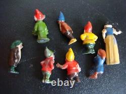 Vintage Britains 1938 Painted Lead Snow White & the 7 Dwarfs Figures