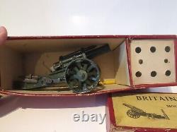 Vintage Britains 2107 18 Howitzer Mounted For Field Service Boxed & Shells