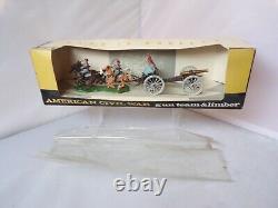 Vintage Britains 7434 Acw Confederate Gun Team And Limber Soldiers Seated Boxed