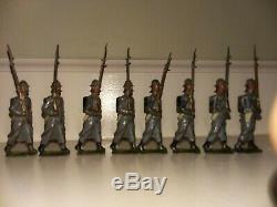 Vintage Britains 8 French line infantry marching at the slope