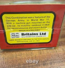 Vintage Britains 9681 German Army BMW Motorcycle Sidecar Boxed