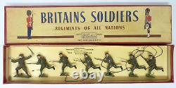 Vintage Britains British Infantry In Action With Gas Masks Boxed Set 1613