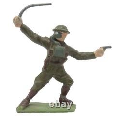 Vintage Britains British Infantry In Action With Gas Masks Boxed Set 1613