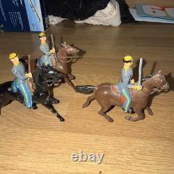 Vintage Britains Confederate Cavalry 1 Officer And 6 Riflemen