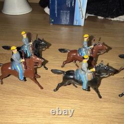 Vintage Britains Confederate Cavalry 1 Officer And 6 Riflemen