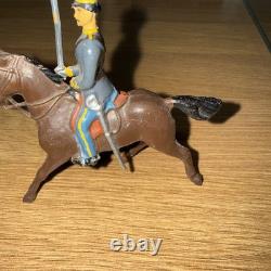 Vintage Britains Confederate Cavalry 1 Officer And 6 Riflemen