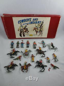 Vintage Britains Cowboys & North American Indians Toy Lead Soldiers with Box 208