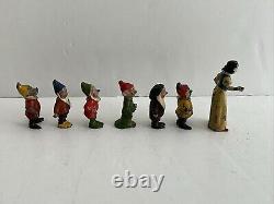 Vintage Britains Disney Snow White & Six Dwarfs. Produced 1938/39 Only. Lead